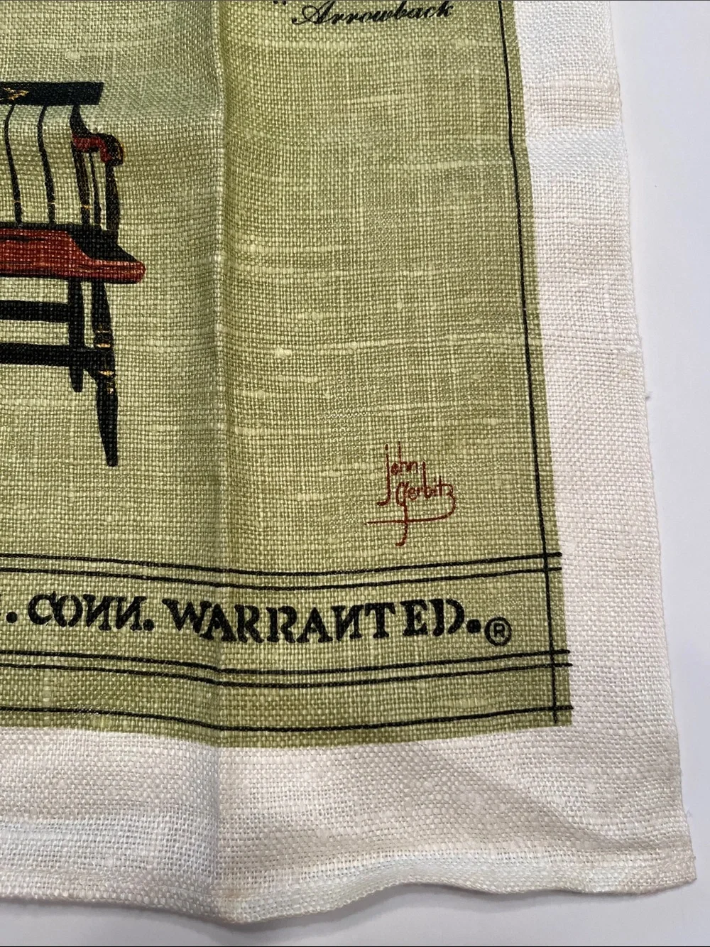 Vintage Hitchcock Chairs Tea Towel Kitchen Linen Cotton Americana Decor Motifs